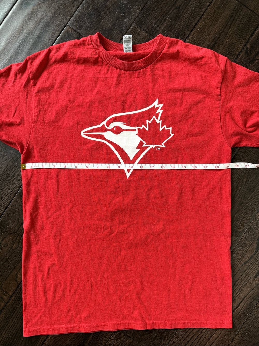 Gildan Red Short Sleeve T-Shirt with White Logo - Picture 7 of 8